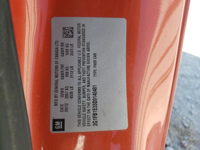 Photo 10 from auction – 2013 CHEVROLET CAMARO LT with VIN 2G1FB1E33D9140481