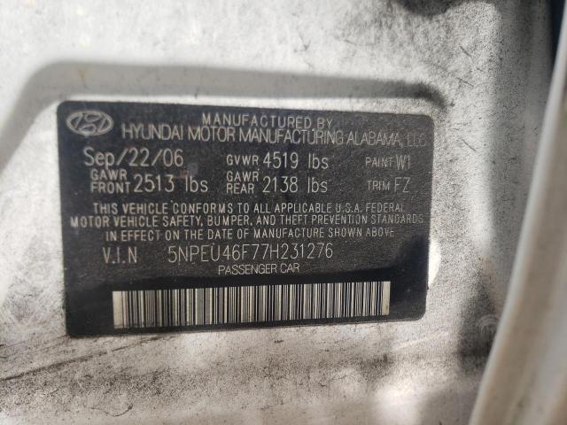 Photo 10 from auction – 2007 HYUNDAI SONATA SE with VIN 5NPEU46F77H231276