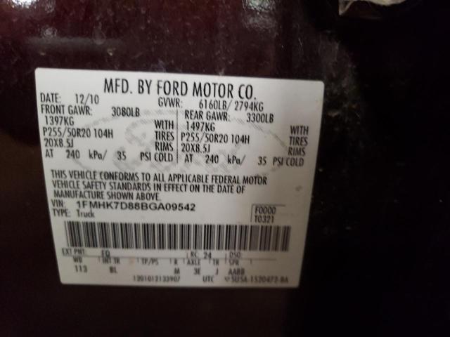 Photo 10 from auction – 2011 FORD EXPLORER X with VIN 1FMHK7D88BGA09542