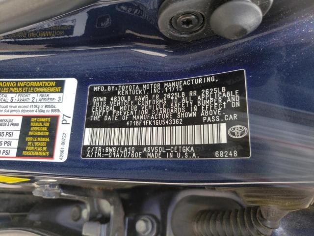 Photo 10 from auction – 2016 TOYOTA CAMRY LE with VIN 4T1BF1FK1GU543362