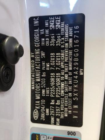 Photo 10 from auction – 2011 KIA SORENTO EX with VIN 5XYKU4A29BG016716