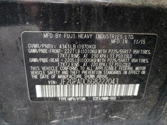 Photo 10 from auction – 2016 SUBARU CROSSTREK with VIN JF2GPADC6G8222043