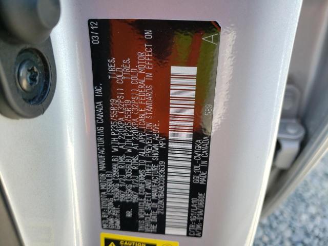 Photo 10 from auction – 2012 LEXUS RX 350 with VIN 2T2ZK1BA9CC083639