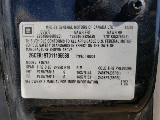 Photo 10 from auction – 2001 CHEVROLET SILVERADO with VIN 2GCEK19T011195588