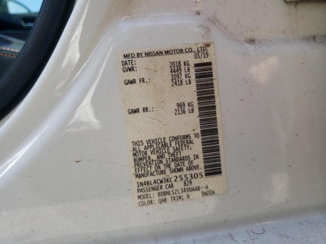 Photo 10 from auction – 2019 NISSAN ALTIMA SR with VIN 1N4BL4CW3KC255305