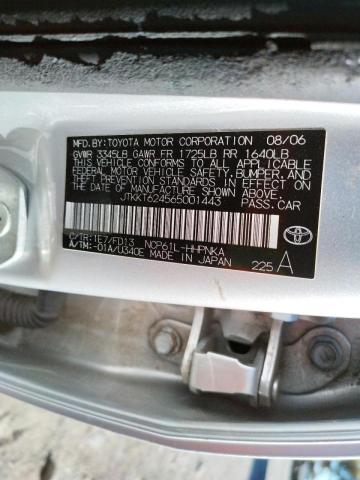 Photo 10 from auction – 2006 TOYOTA SCION XA with VIN JTKKT624565001443