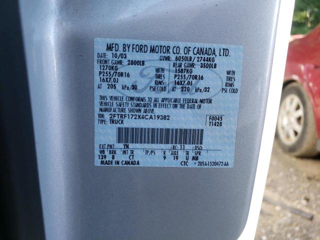 Photo 10 from auction – 2004 FORD F-150 HERI with VIN 2FTRF172X4CA19382