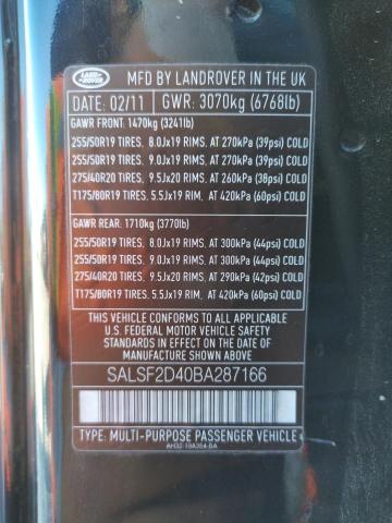 Photo 10 from auction – 2011 LAND ROVER RANGE ROVE with VIN SALSF2D40BA287166