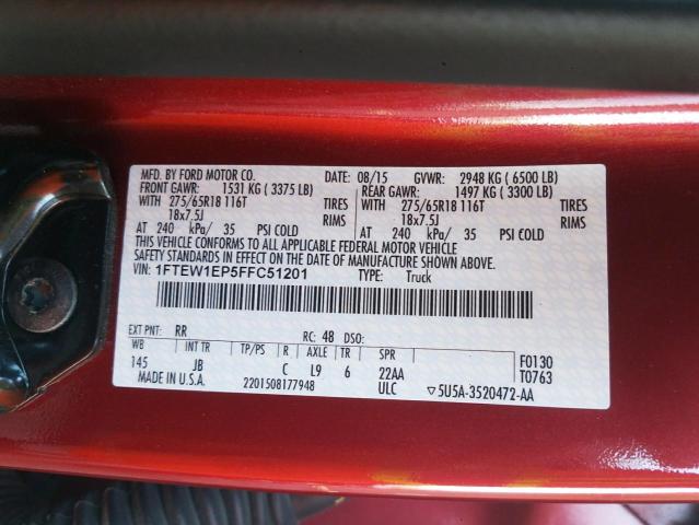 Photo 10 from auction – 2015 FORD F150 SUPER with VIN 1FTEW1EP5FFC51201