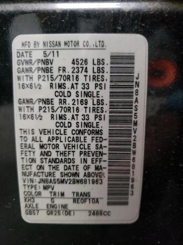 Photo 10 from auction – 2011 NISSAN ROGUE with VIN JN8AS5MV2BW681963