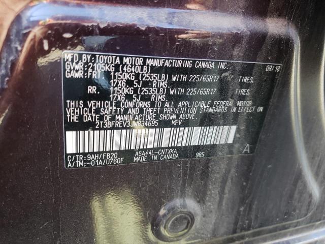 Photo 10 from auction – 2018 TOYOTA RAV4 LE with VIN 2T3BFREV3JW834695