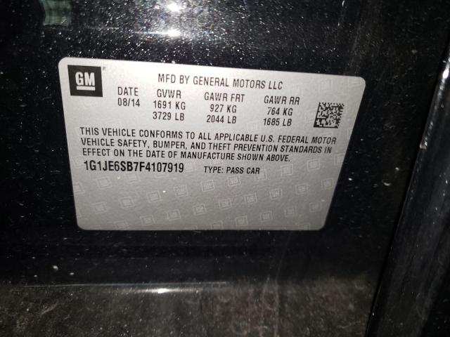 Photo 10 from auction – 2015 CHEVROLET SONIC LTZ with VIN 1G1JE6SB7F4107919