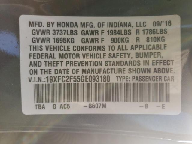 Photo 10 from auction – 2016 HONDA CIVIC LX with VIN 19XFC2F55GE093180
