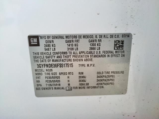Photo 10 from auction – 2015 CADILLAC SRX PREMIU with VIN 3GYFNDE36FS517515