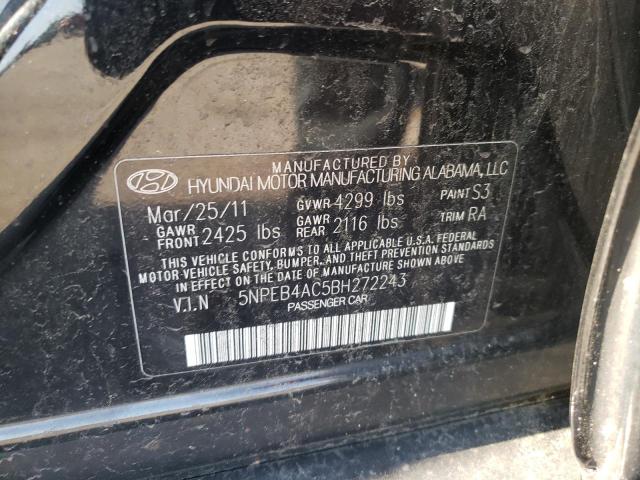 Photo 10 from auction – 2011 HYUNDAI SONATA with VIN 5NPEB4AC5BH272243