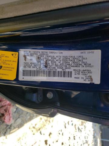 Photo 10 from auction – 2003 LEXUS RX 300 with VIN JTJHF10U730300730