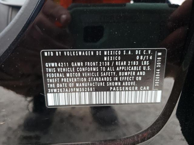 Photo 10 from auction – 2015 VOLKSWAGEN JETTA BASE with VIN 3VW2K7AJ9FM352581
