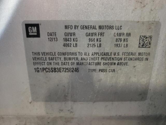 Photo 10 from auction – 2014 CHEVROLET CRUZE LT with VIN 1G1PC5SB3E7258246