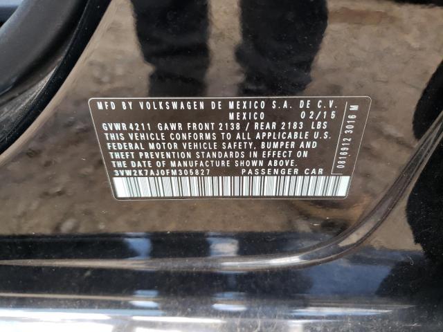 Photo 10 from auction – 2015 VOLKSWAGEN JETTA BASE with VIN 3VW2K7AJ0FM305827
