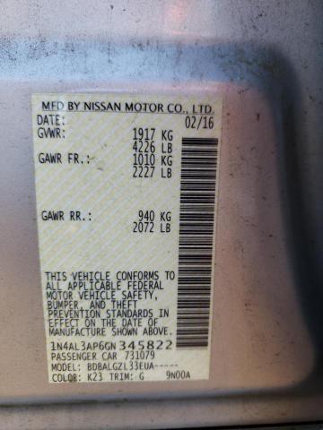 Photo 10 from auction – 2016 NISSAN ALTIMA 2.5 with VIN 1N4AL3AP6GN345822