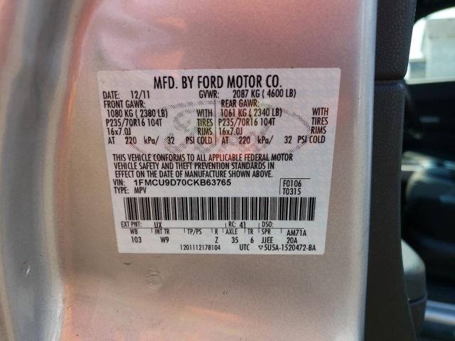 Photo 10 from auction – 2012 FORD ESCAPE XLT with VIN 1FMCU9D70CKB63765