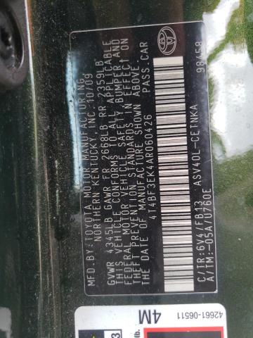 Zdjęcie 10 z aukcji – 2010 TOYOTA CAMRY BASE z VIN 4T4BF3EK4AR060426