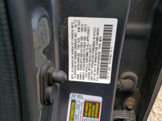 Photo 10 from auction – 2013 HONDA CR-V LX with VIN 2HKRM4H39DH683228