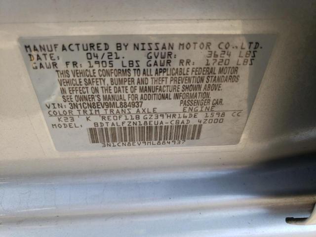 Photo 10 from auction – 2021 NISSAN VERSA SV with VIN 3N1CN8EV9ML884937
