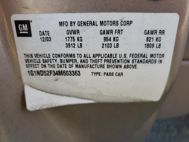 Photo 10 from auction – 2004 CHEVROLET CLASSIC with VIN 1G1ND52F34M603363