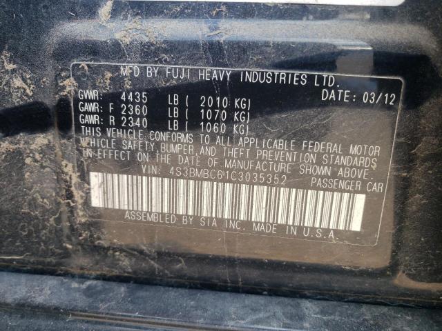 Photo 10 from auction – 2012 SUBARU LEGACY 2.5 with VIN 4S3BMBC61C3035352