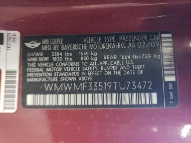 Photo 10 from auction – 2009 MINI COOPER with VIN WMWMF33519TU73472
