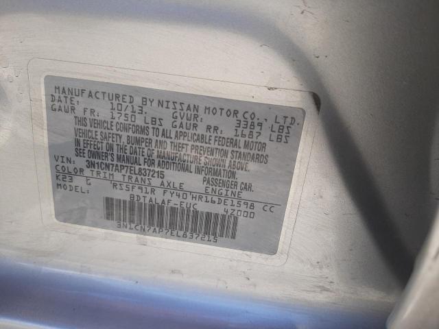 Photo 10 from auction – 2014 NISSAN VERSA S with VIN 3N1CN7AP7EL837215