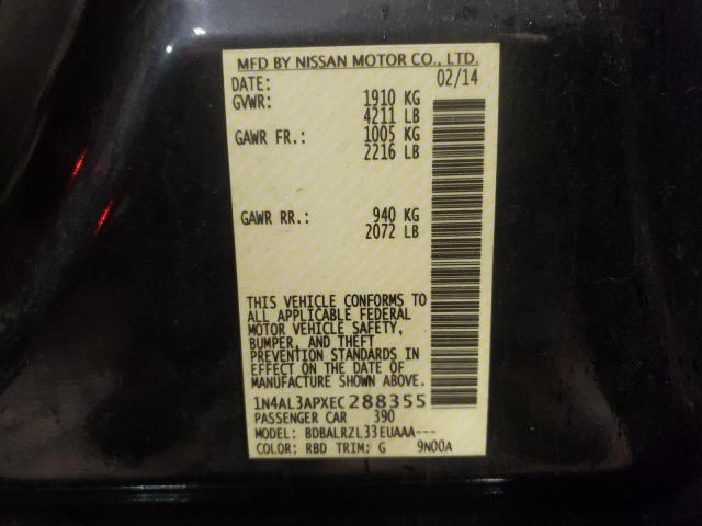 Photo 10 from auction – 2014 NISSAN ALTIMA 2.5 with VIN 1N4AL3APXEC288355