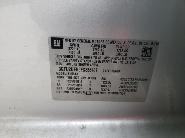 Photo 10 from auction – 2014 GMC SIERRA K15 with VIN 3GTU2UEH6EG356487