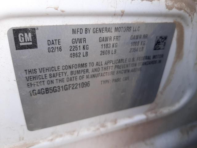 Photo 10 from auction – 2016 BUICK LACROSSE with VIN 1G4GB5G31GF221096