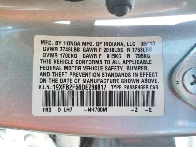 Photo 10 from auction – 2013 HONDA CIVIC LX with VIN 19XFB2F56DE266817