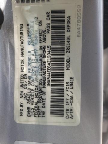 Photo 10 from auction – 2010 TOYOTA COROLLA BA with VIN 1NXBU4EE6AZ193415