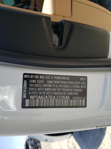 Photo 10 from auction – 2018 PORSCHE PANAMERA 4 with VIN WP0AA2A78JL103546