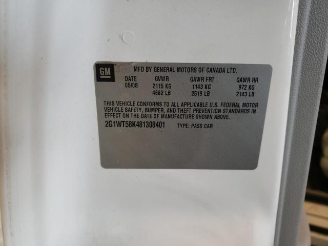 Photo 10 from auction – 2008 CHEVROLET IMPALA LT with VIN 2G1WT58K481308401