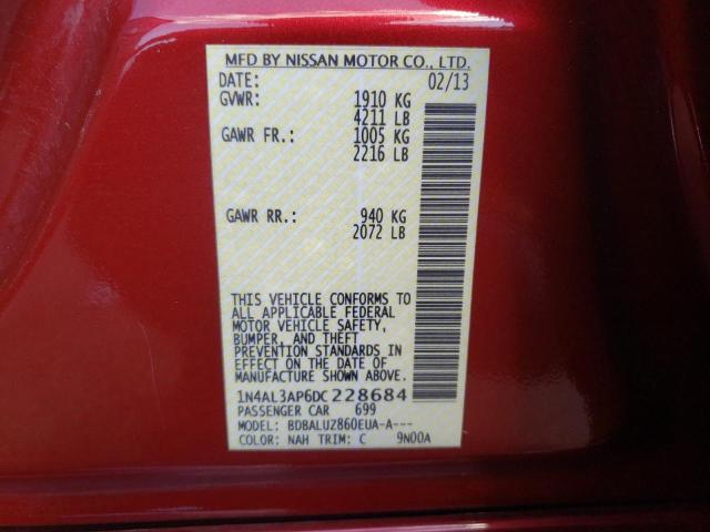 Photo 10 from auction – 2013 NISSAN ALTIMA 2.5 with VIN 1N4AL3AP6DC228684