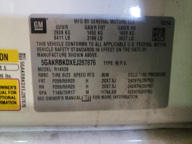 Photo 10 from auction – 2014 BUICK ENCLAVE with VIN 5GAKRBKDXEJ287876