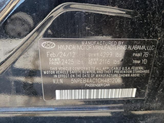 Photo 10 from auction – 2012 HYUNDAI SONATA GLS with VIN 5NPEB4AC1CH481206