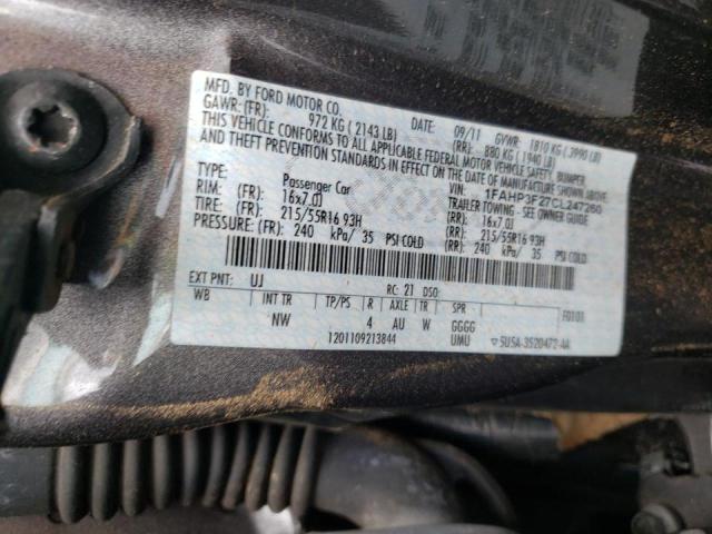 Photo 10 from auction – 2012 FORD FOCUS SE with VIN 1FAHP3F27CL247260