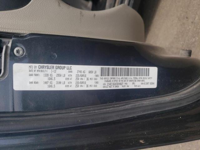 Photo 10 from auction – 2012 CHRYSLER TOWN & COU with VIN 2C4RC1BG0CR249827