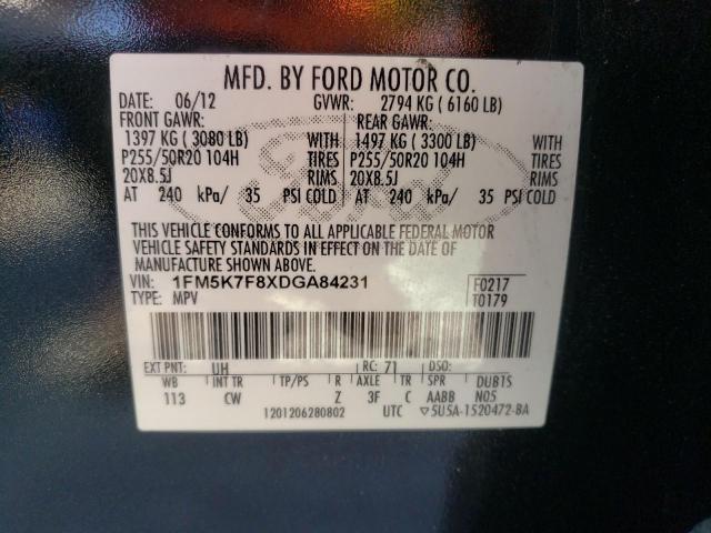 Photo 10 from auction – 2013 FORD EXPLORER L with VIN 1FM5K7F8XDGA84231