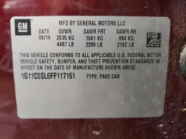 Photo 10 from auction – 2015 CHEVROLET MALIBU 1LT with VIN 1G11C5SL6FF117161