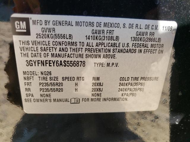 Photo 10 from auction – 2010 CADILLAC SRX PREMIU with VIN 3GYFNFEY6AS556878