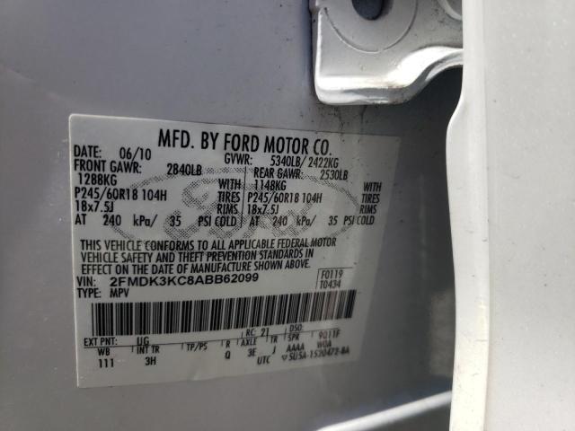 Photo 10 from auction – 2010 FORD EDGE LIMIT with VIN 2FMDK3KC8ABB62099