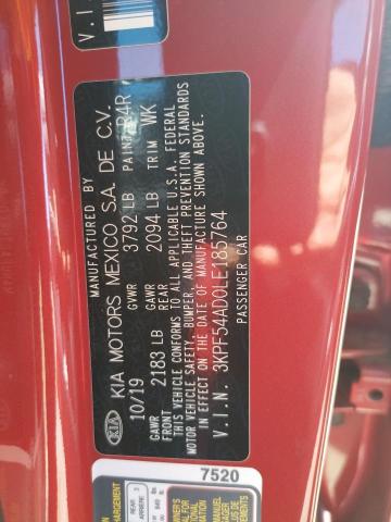 Photo 10 from auction – 2020 KIA FORTE EX with VIN 3KPF54AD0LE185764