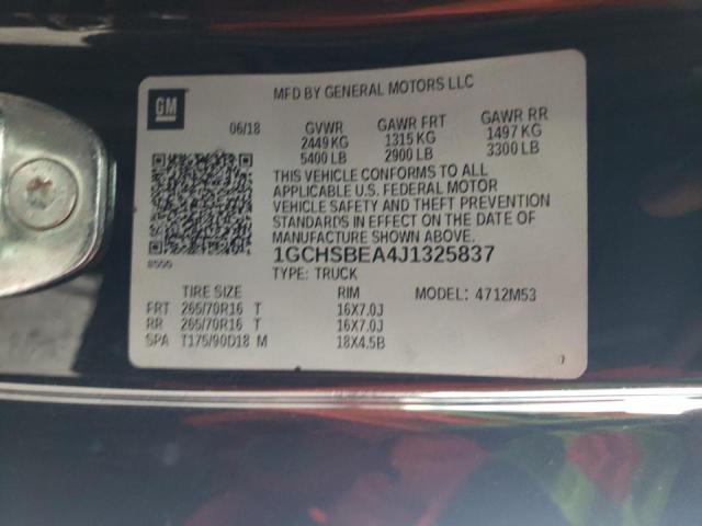 Photo 10 from auction – 2018 CHEVROLET COLORADO with VIN 1GCHSBEA4J1325837